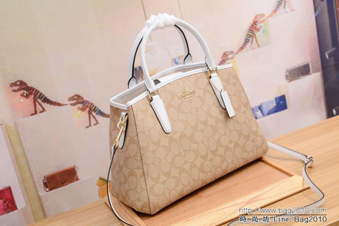 COACH蔻馳 最新款 C家戴妃拼色 單肩斜挎女包 F57492 今年的流行系列  Chz1039